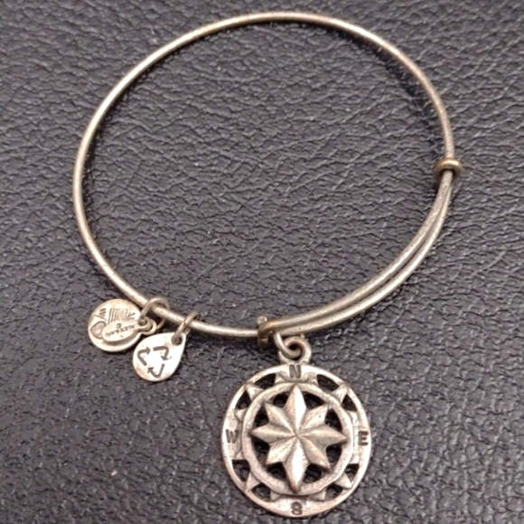 Alex and Ani Jewelry - Alex and Ani Compass Silver Charm Bracelet adjustable Bangle